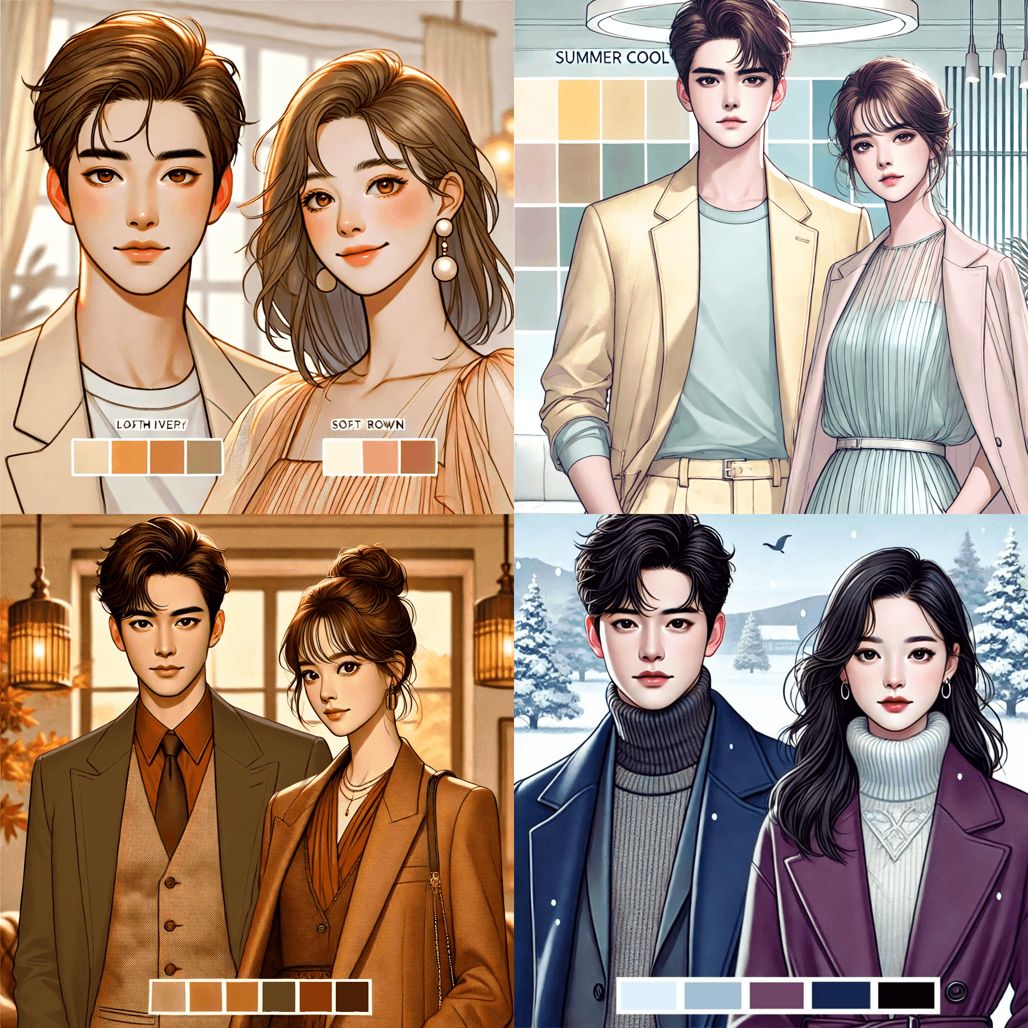 봄웜톤, 여름쿨톤, 가을웜톤, 겨울쿨톤