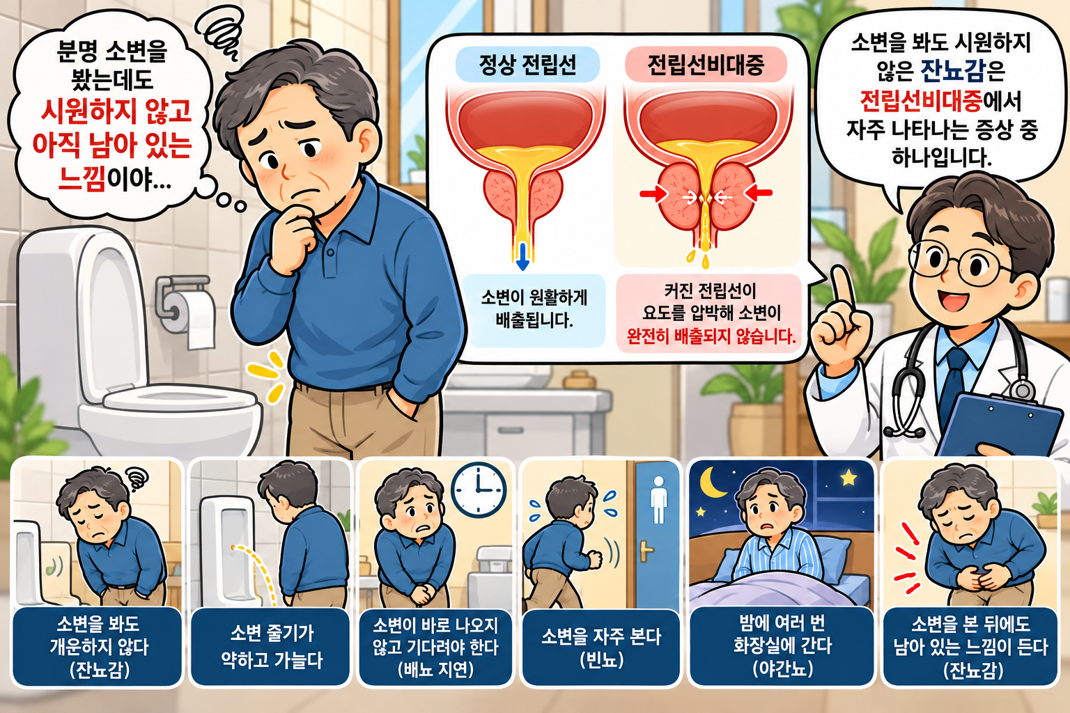 전립선비대증과 잔뇨감 증상 안내