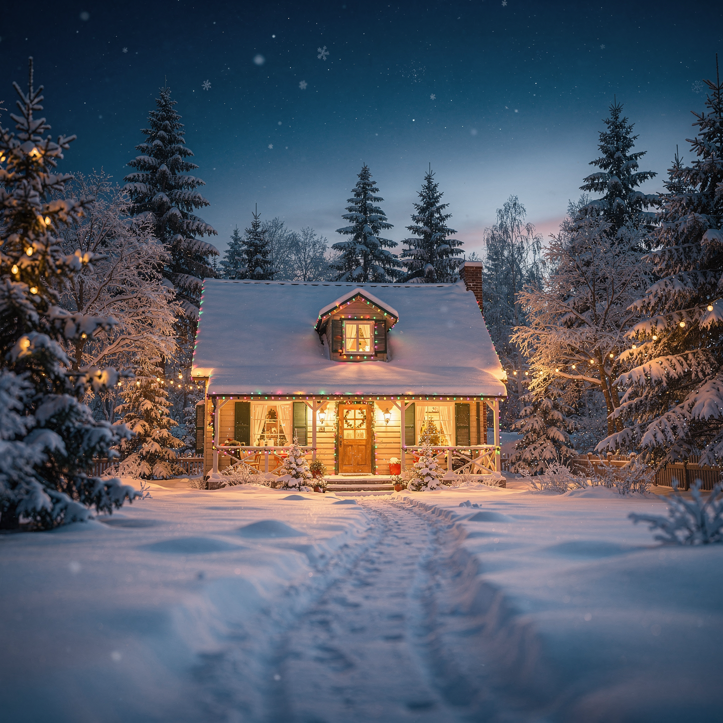 겨울밤 조용한 크리스마스 이미지