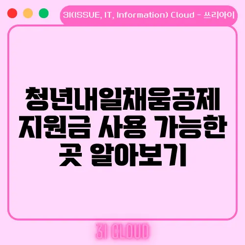 청년내일채움공제 지원금 사용 가능한 곳 알아보기