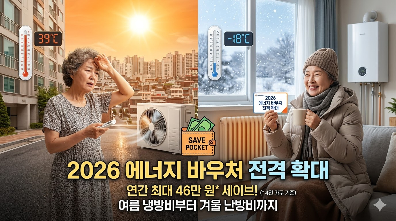 [2026 업데이트] 에너지 바우처 전격 확대: 여름 냉방비부터 겨울 난방비까지 연간 30만 원 세이브