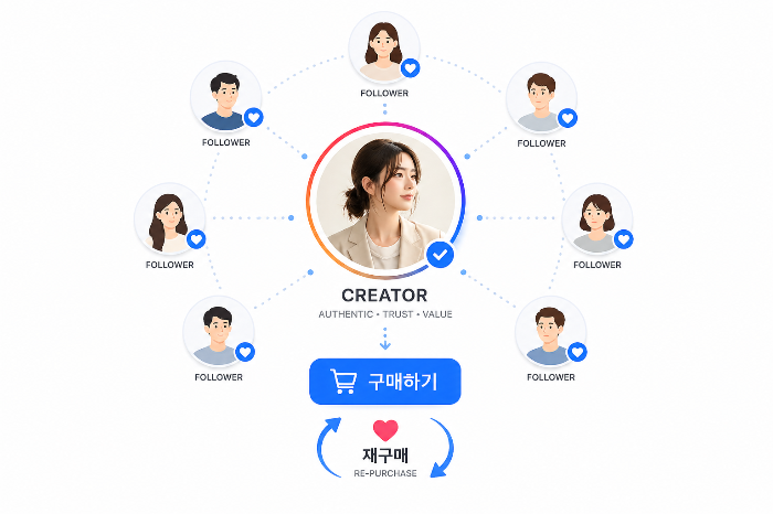 팬덤 신뢰가 구매 전환과 재구매로 이어지는 크리에이터 커머스 이미지