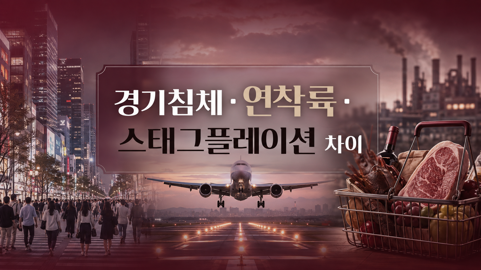경기침체 연착륙 스태그플레이션을 비교한 경제 인포그래픽
