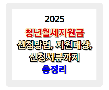 2025 청년월세지원금 신청방법, 지원 대상부터 신청 서류까지 총정리