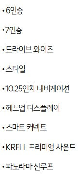 쏘렌토 하이브리드 선택옵션