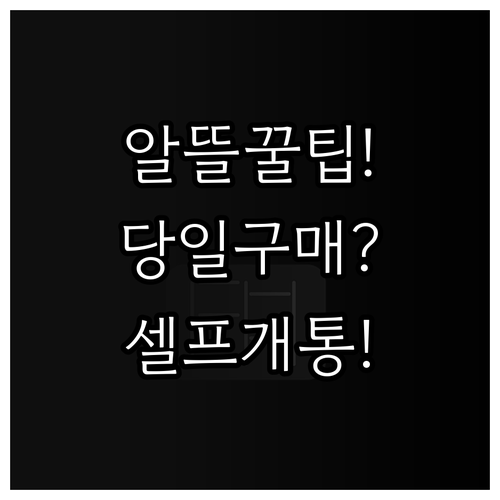 알뜰폰 유심 당일 구매부터 셀프개통까..