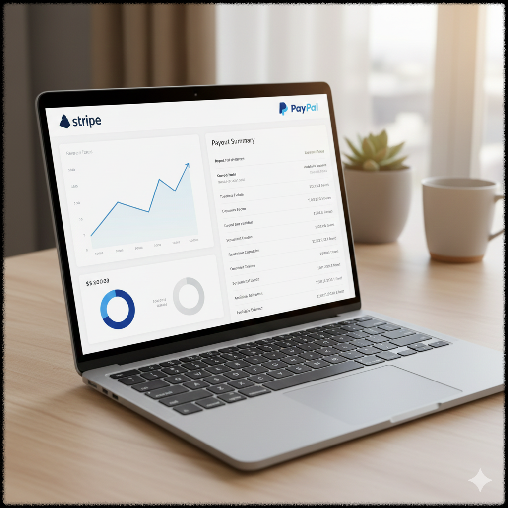 디지털 제품 판매로 발생한 수익을 확인하는 대시보드 화면