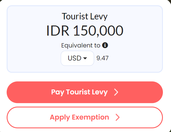 인도네시아 발리 환경부담금