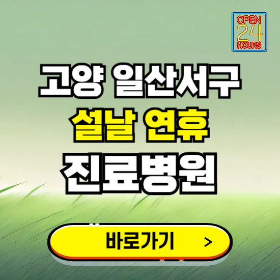 고양시 일산서구 설날 연휴 진료병원 찾기 ❘ 24시 응급 야간 심야 문여는 병원