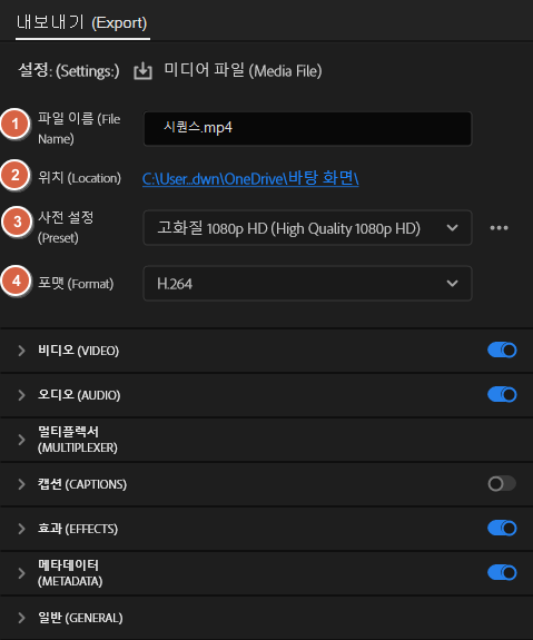 동영상-출력-설정