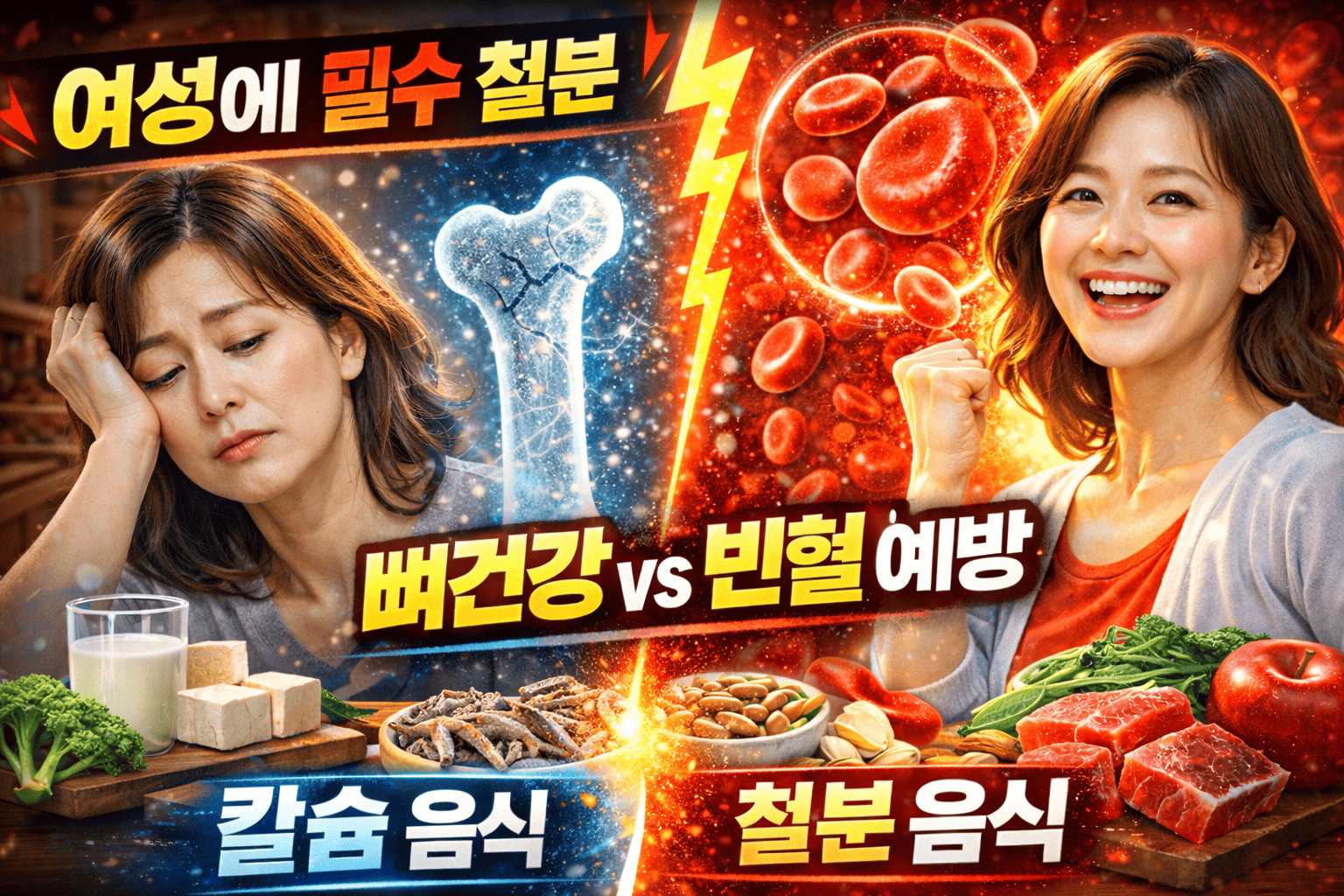 여성 필수 칼슘 철분 (뼈건강, 빈혈예방, 영양관리)