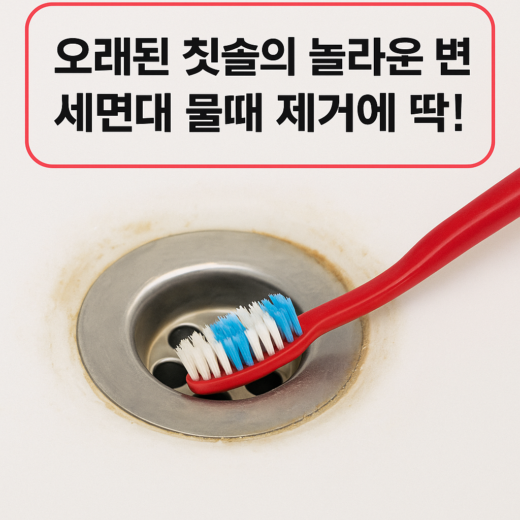 오래된 칫솔의 놀라운 변신 세면대 물때 제거에 딱!