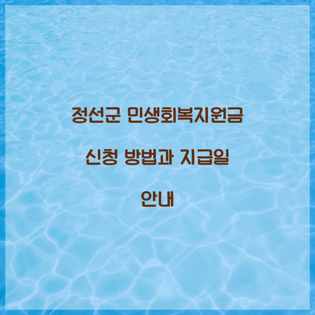 정선군 민생회복지원금 신청