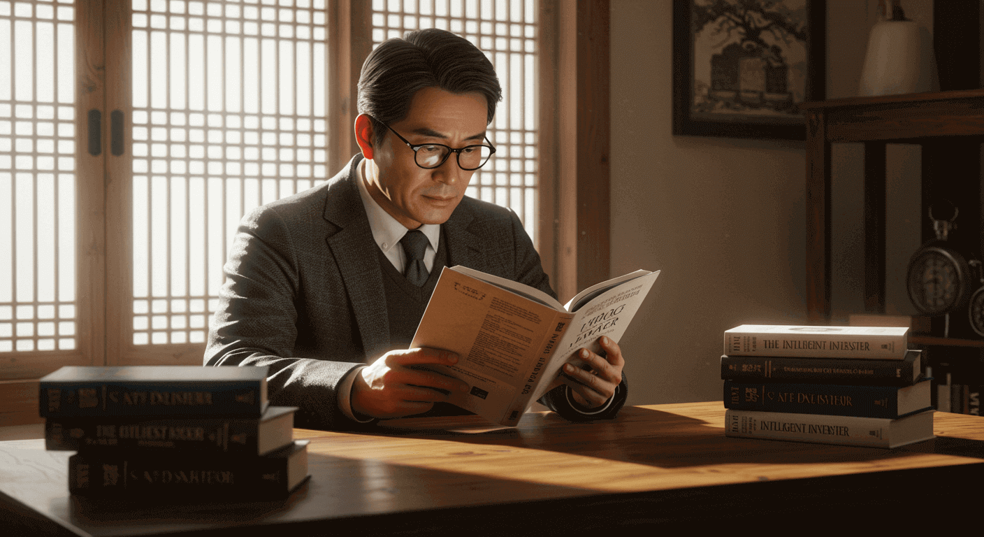 독서하는 중년 남성