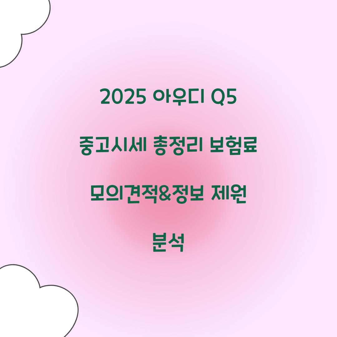 2025 아우디 Q5 중고시세