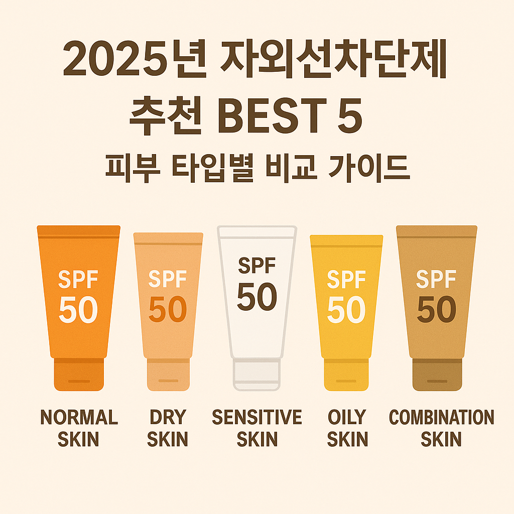 2025년 자외선차단제 추천 BEST 5