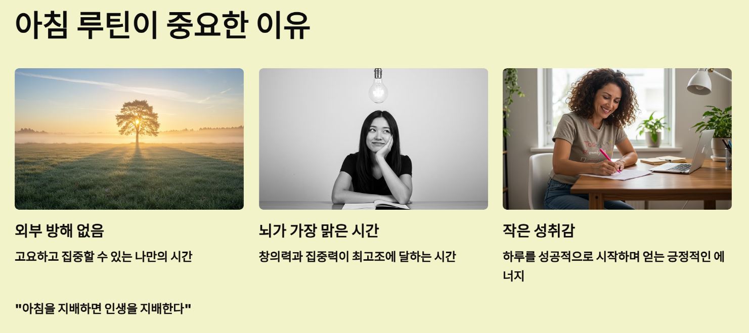 아침 루틴이 중요한 이유