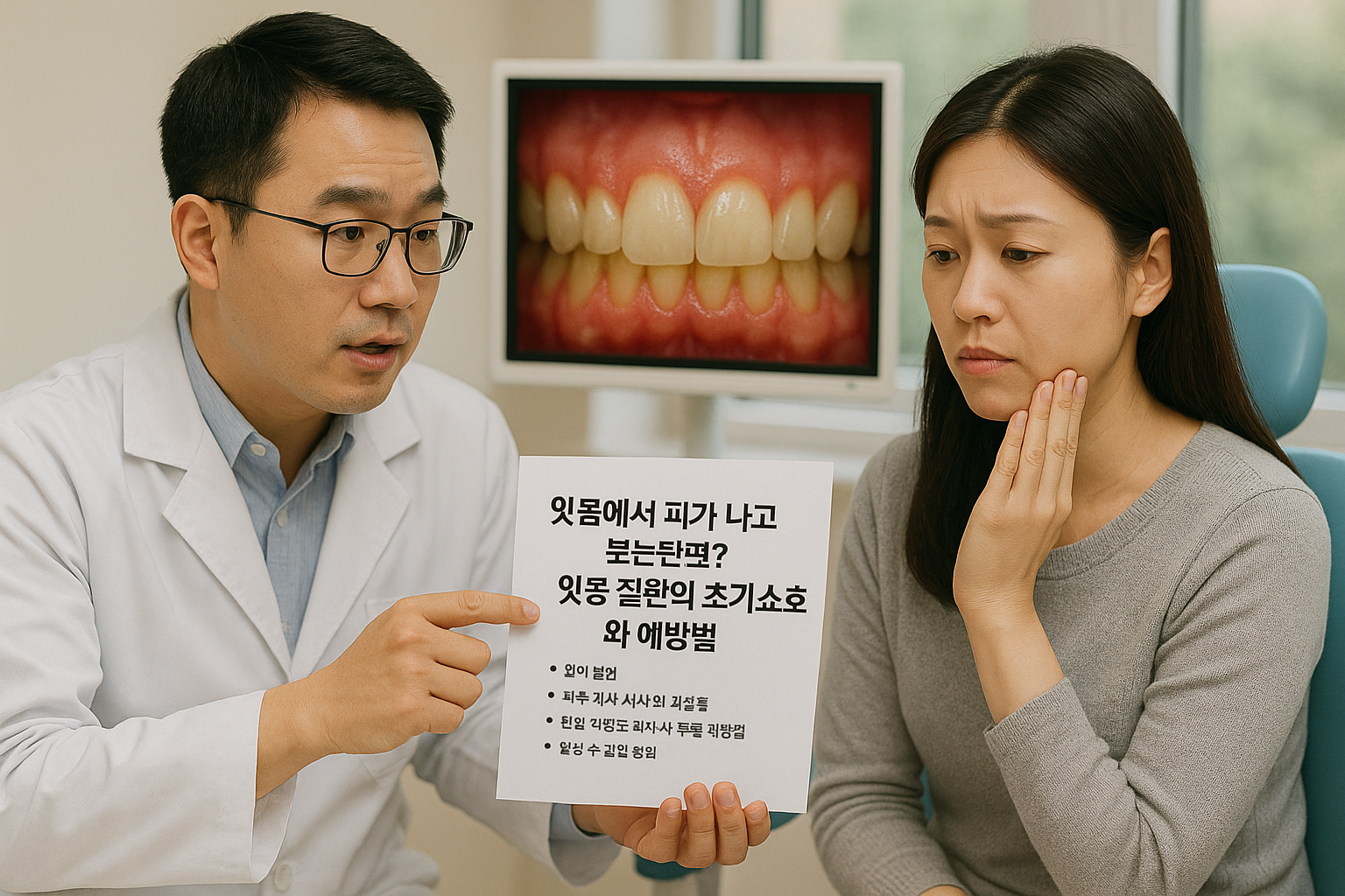 잇몸 질환 초기 증상 상담 장면