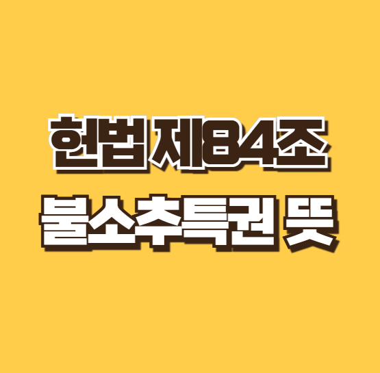 불소추특권뜻 헌법 제84조 근거 해석 범위 대통령 형사소추 법률용어 총정리