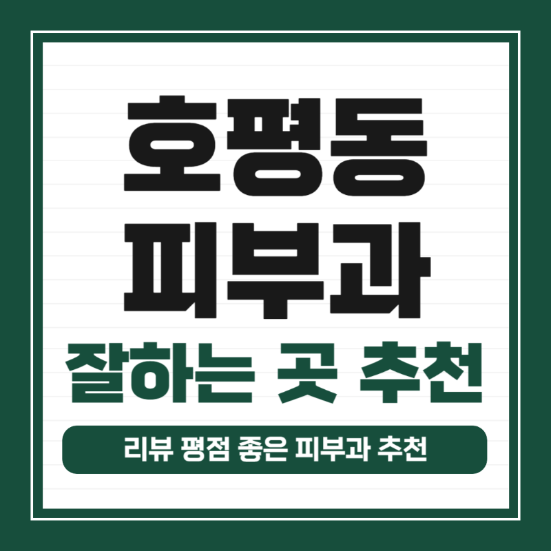 남양주 호평동 피부과 유명한 곳 모공 레이저 잘하는 곳 추천 TOP 5