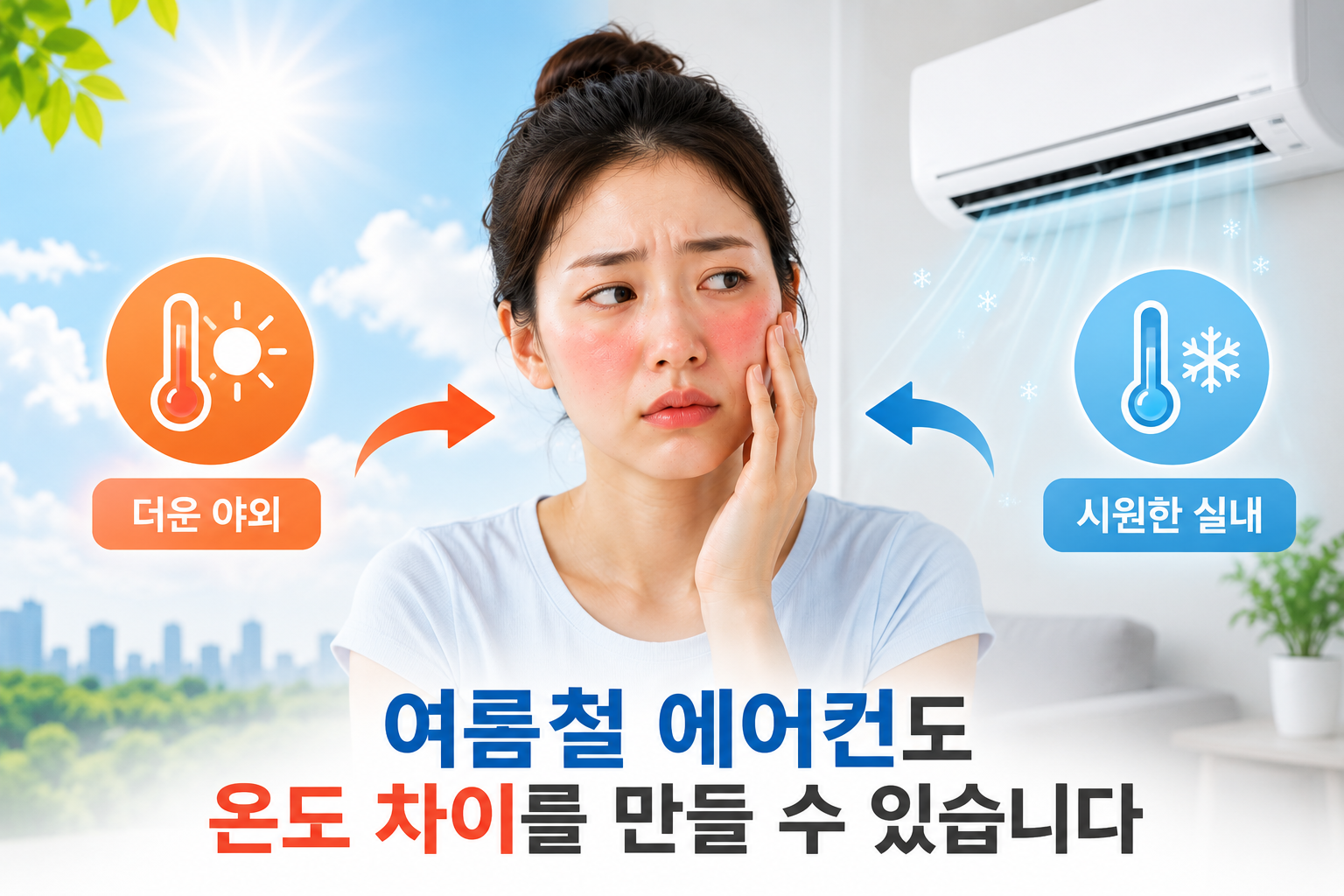 여름철 에어컨도 온도 차이를 만들 수 있습니다