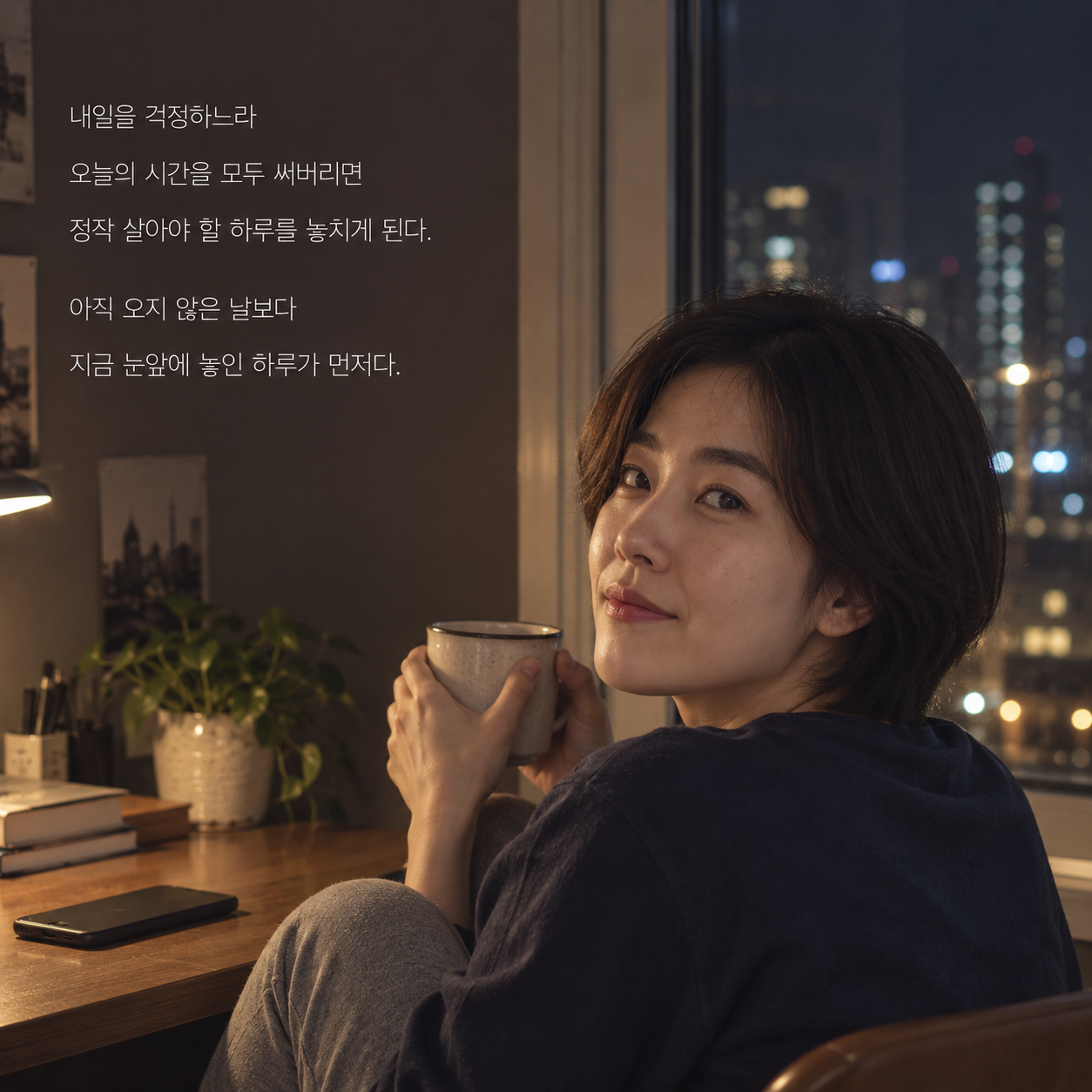 내일을 걱정하느라 오늘의 시간을 모두 써버리면 정작 살아야 할 하루를 놓치게 된다. 아직 오지 않은 날보다 지금 눈앞에 놓인 하루가 먼저다.