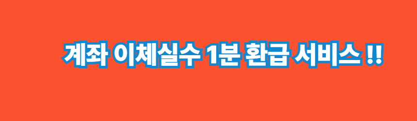 계좌 이체실수 1분 환급 서비스