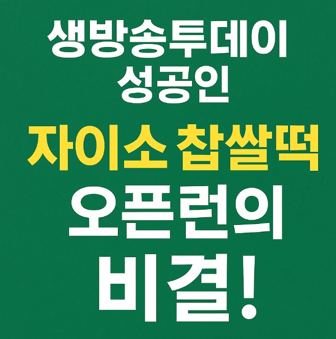 생방송투데이 키워드 다큐 성공인 7종 찹쌀떡 자이소 송파 가락동 떡집 추천