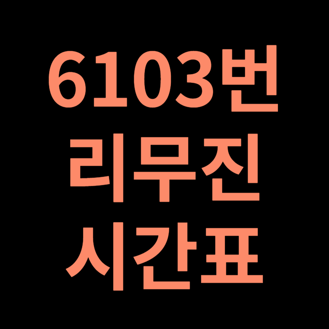 6103번 코엑스 리무진 시간표