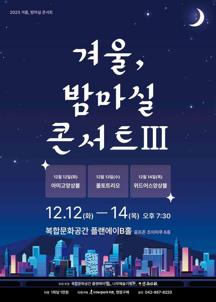 대전 겨울 밤마실 콘서트3 홍보 포스터