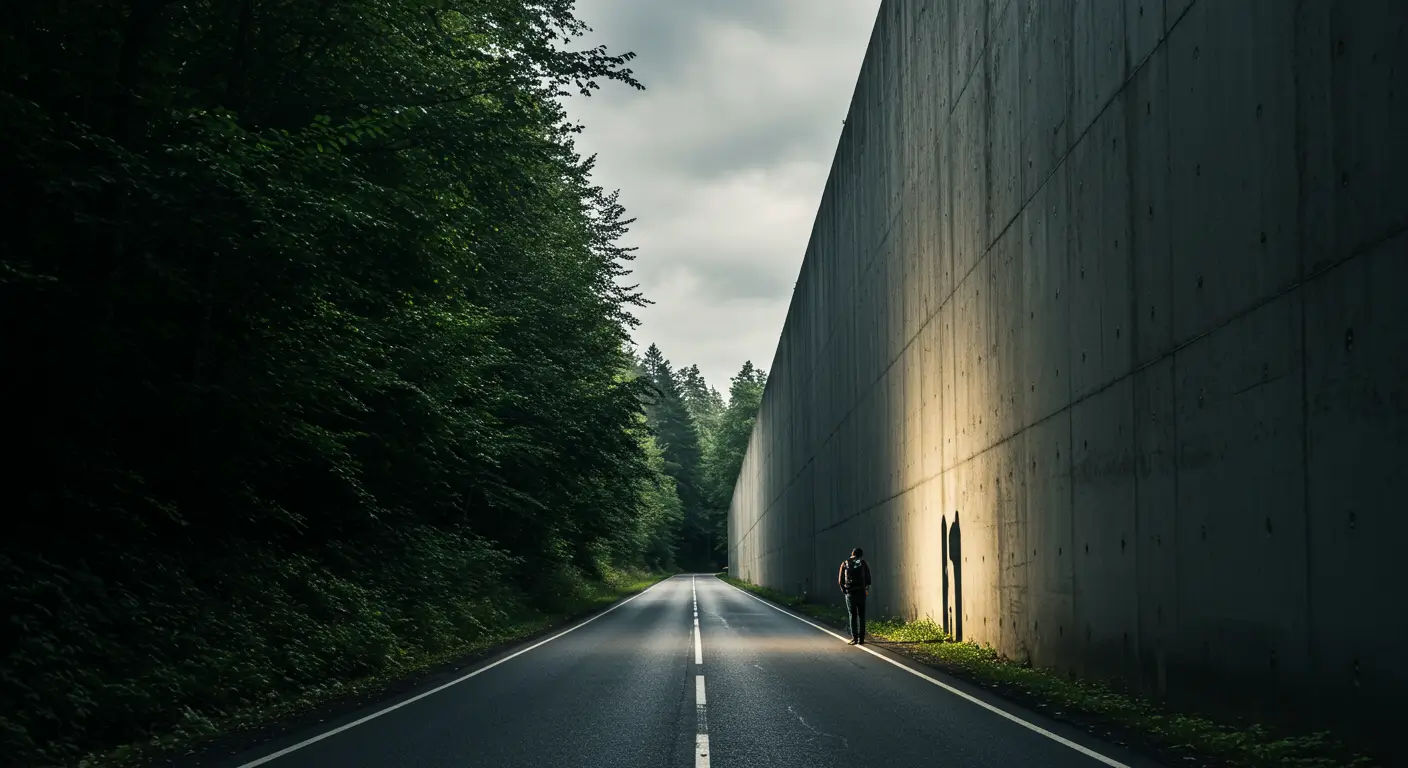 기대출과다로 길이 막혔을 때 추가대출 가능한 새로운 방법을 발견하는 모습