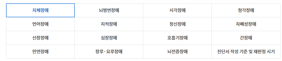 2024년 변경된 장애인 분류표