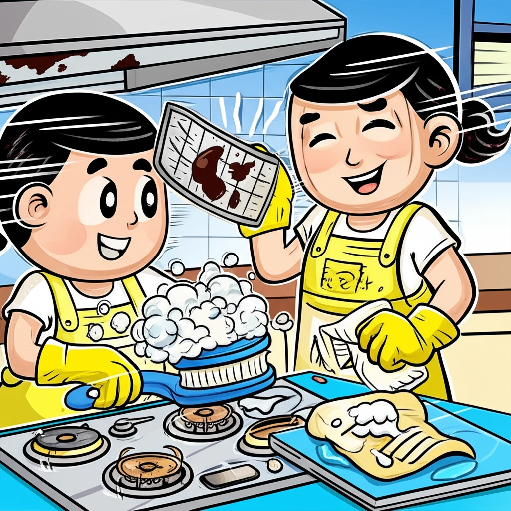 끈적한 기름때 완벽 제거, 주방 청소..