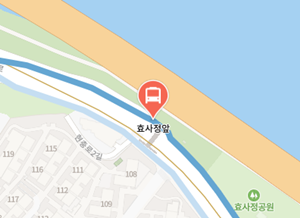 효사정앞에서 인천공항 리무진 공항버스(6016번) 지도 위치