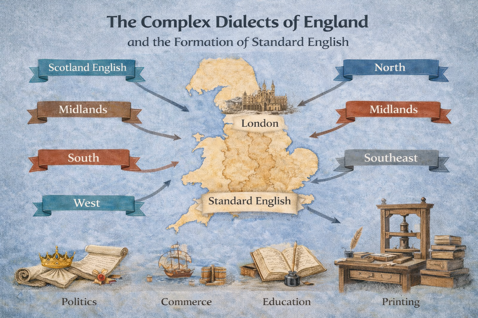 영국 방언과 표준 영어 형성
