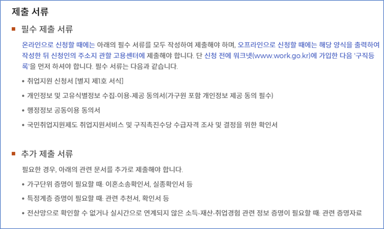 신청서류