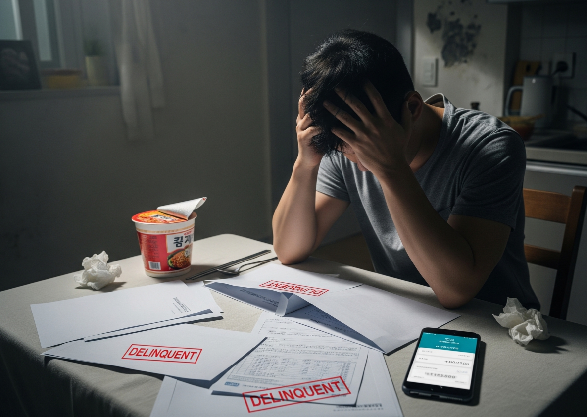 연체로 인한 신용불량자 이미지