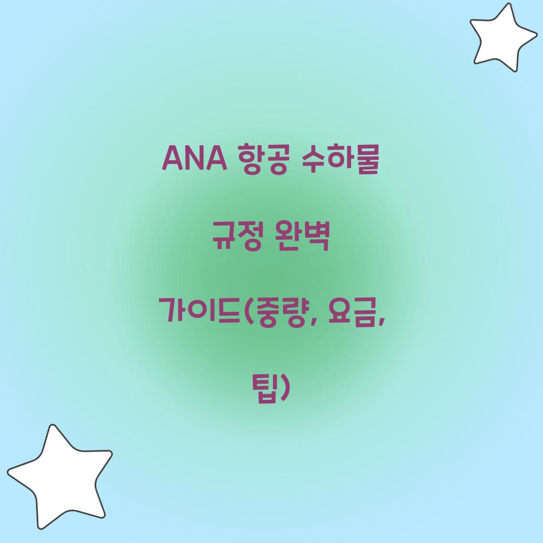 ANA 항공 수하물 규정