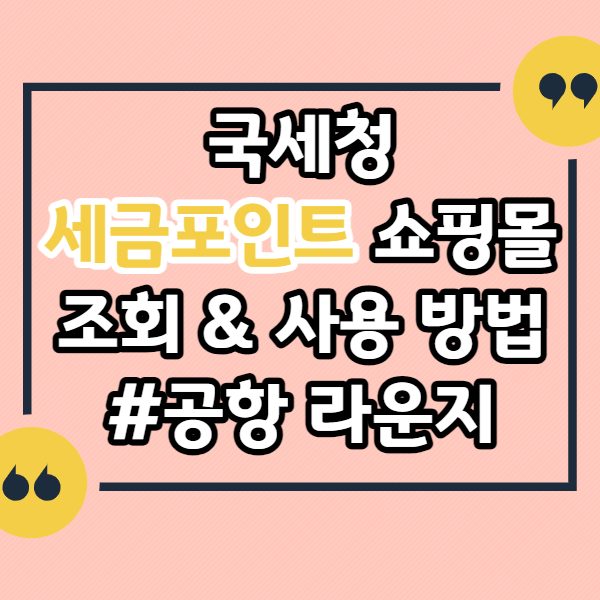 국세청-세금포인트-란?-홈택스-손택스-조회-및-사용-방법