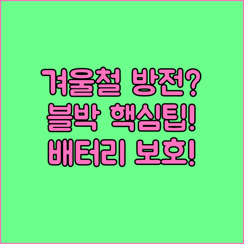 겨울철 블랙박스 사용자를 위한 배터리..