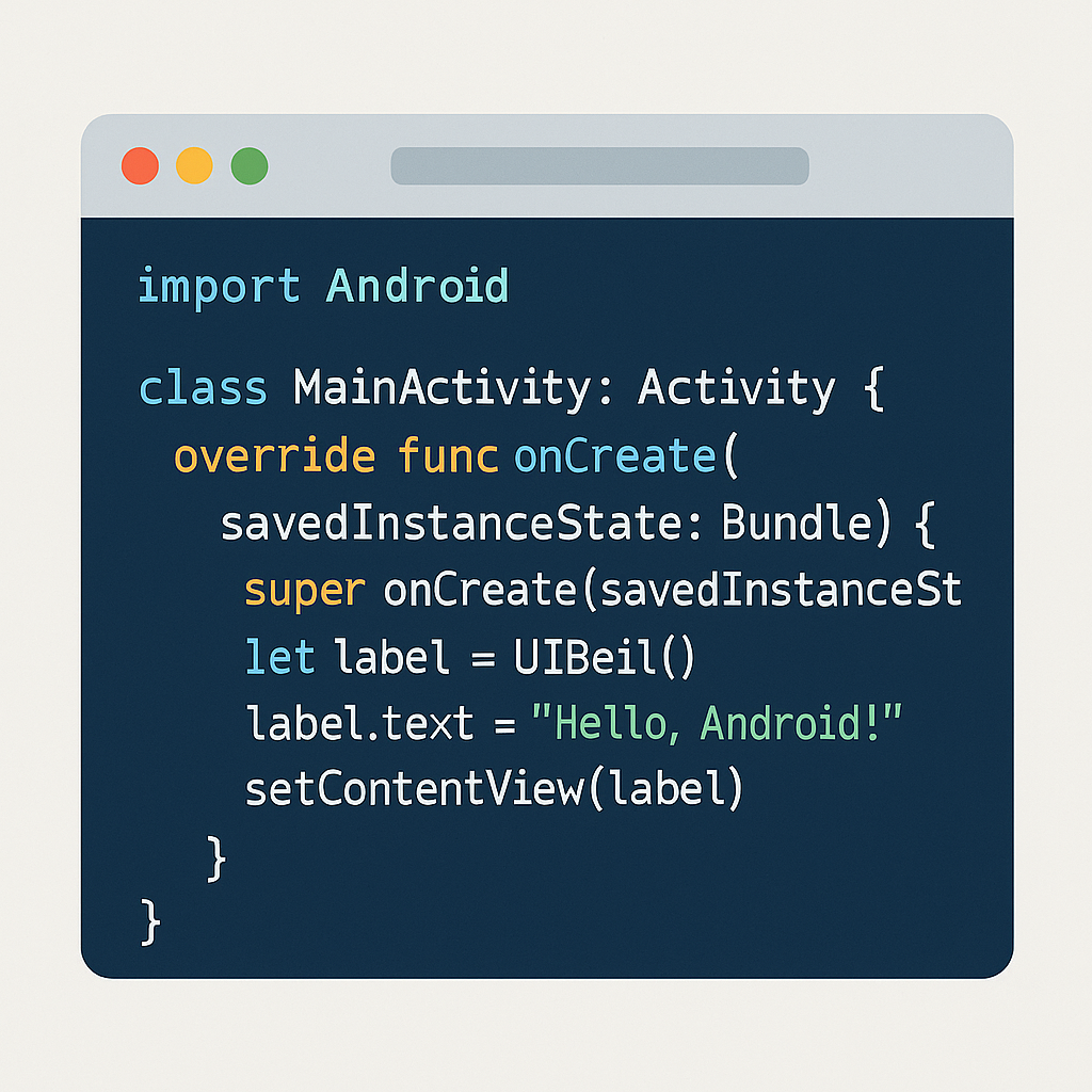 Swift Android development environment IDE setup interface
