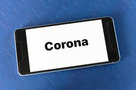 휴대폰에 써진 corona