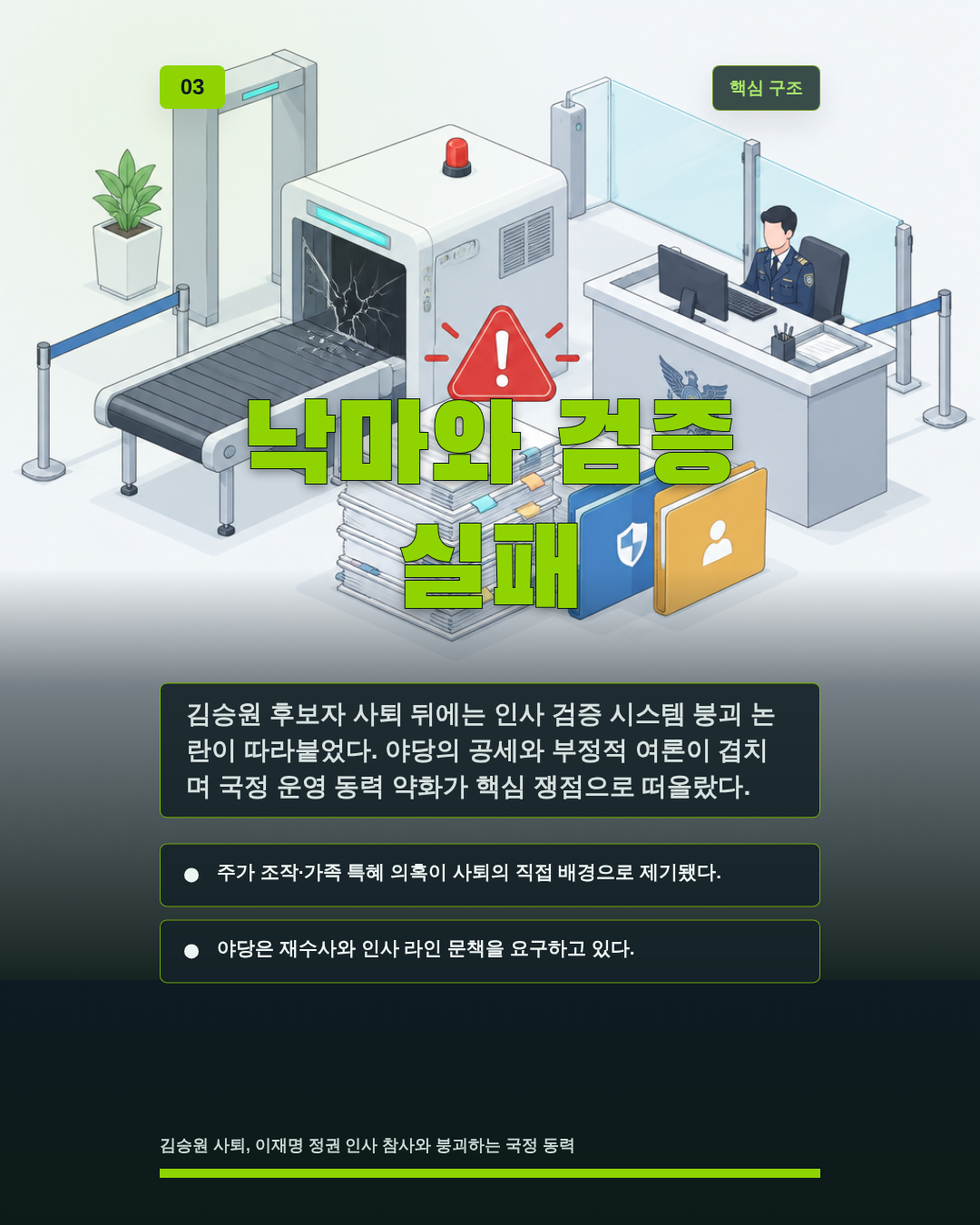 낙마와 검증 실패