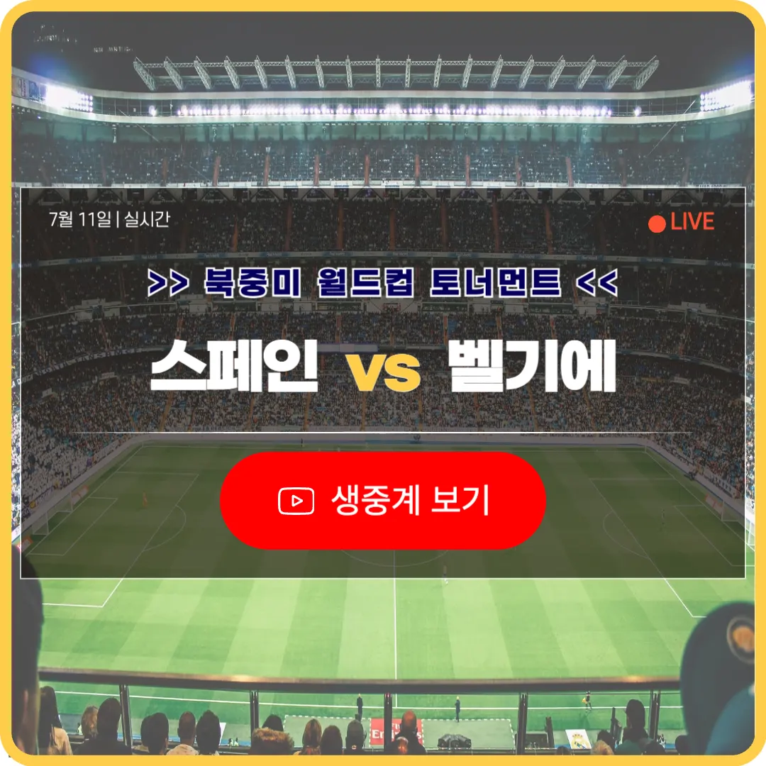 북중미 월드컵 스페인 벨기에 축구 중계 라이브