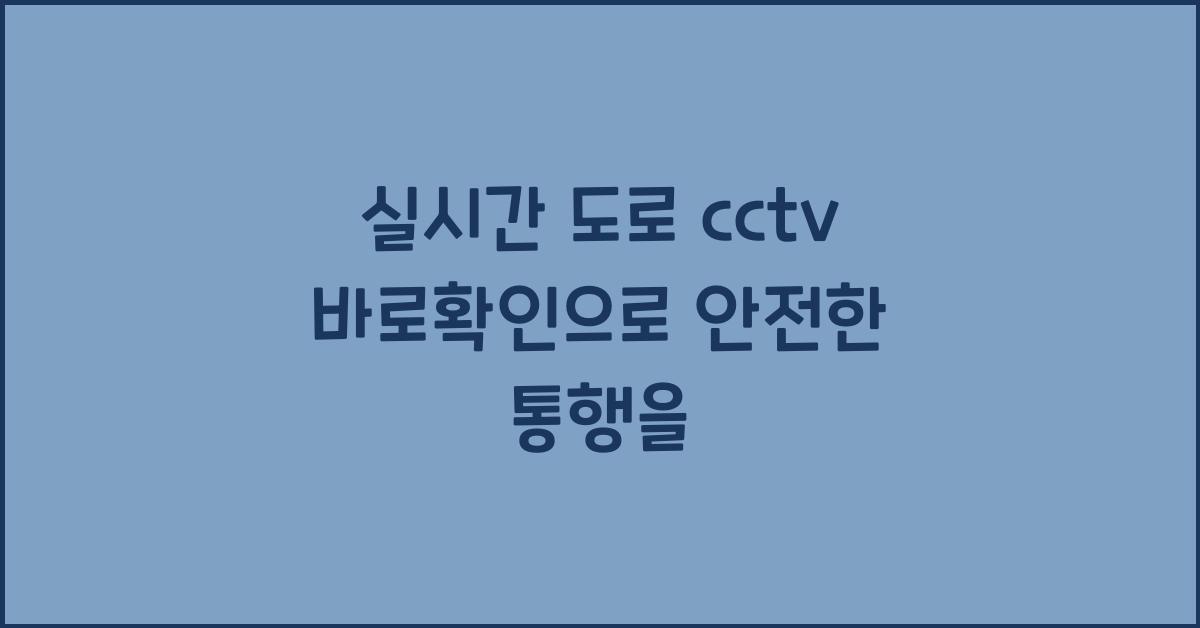 실시간 도로 cctv 바로확인