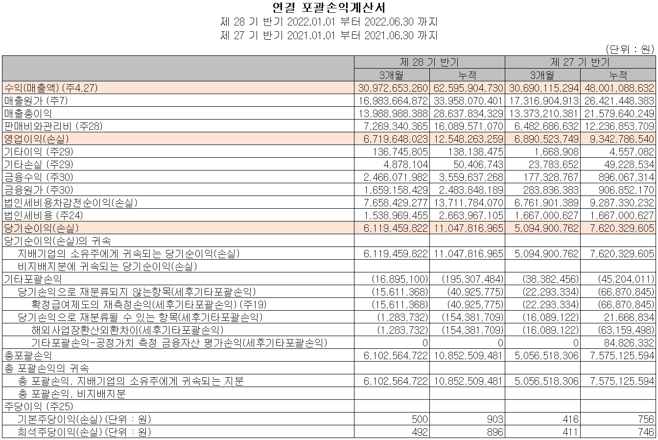 인텍플러스 - 손익계산서