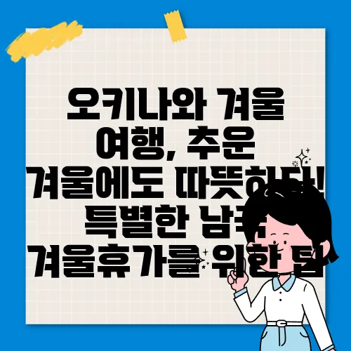 오키나와 겨울 여행, 추운 겨울에도 따뜻하다! 특별한 남국 겨울휴가를 위한 팁