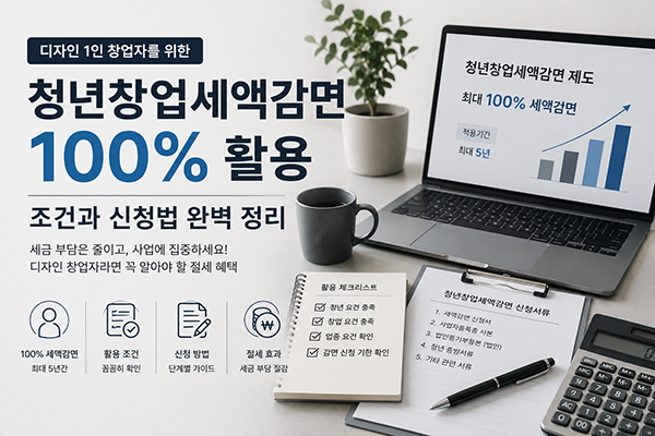 디자인 1인 창업자를 위한 청년창업세액감면 100% 활용 조건과 신청법