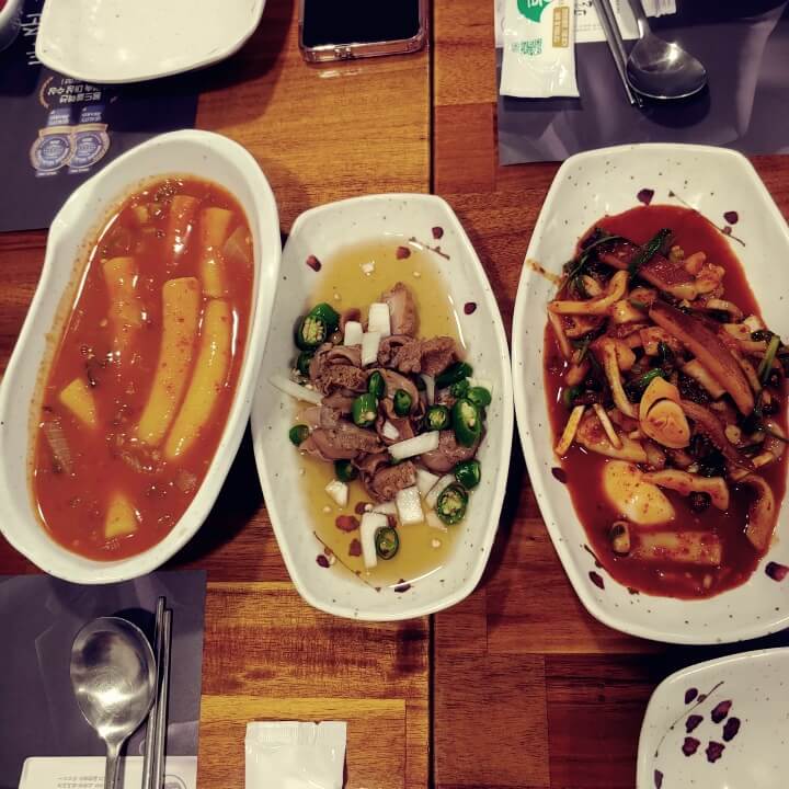 떡볶이-오징어볶음-골뱅이무침