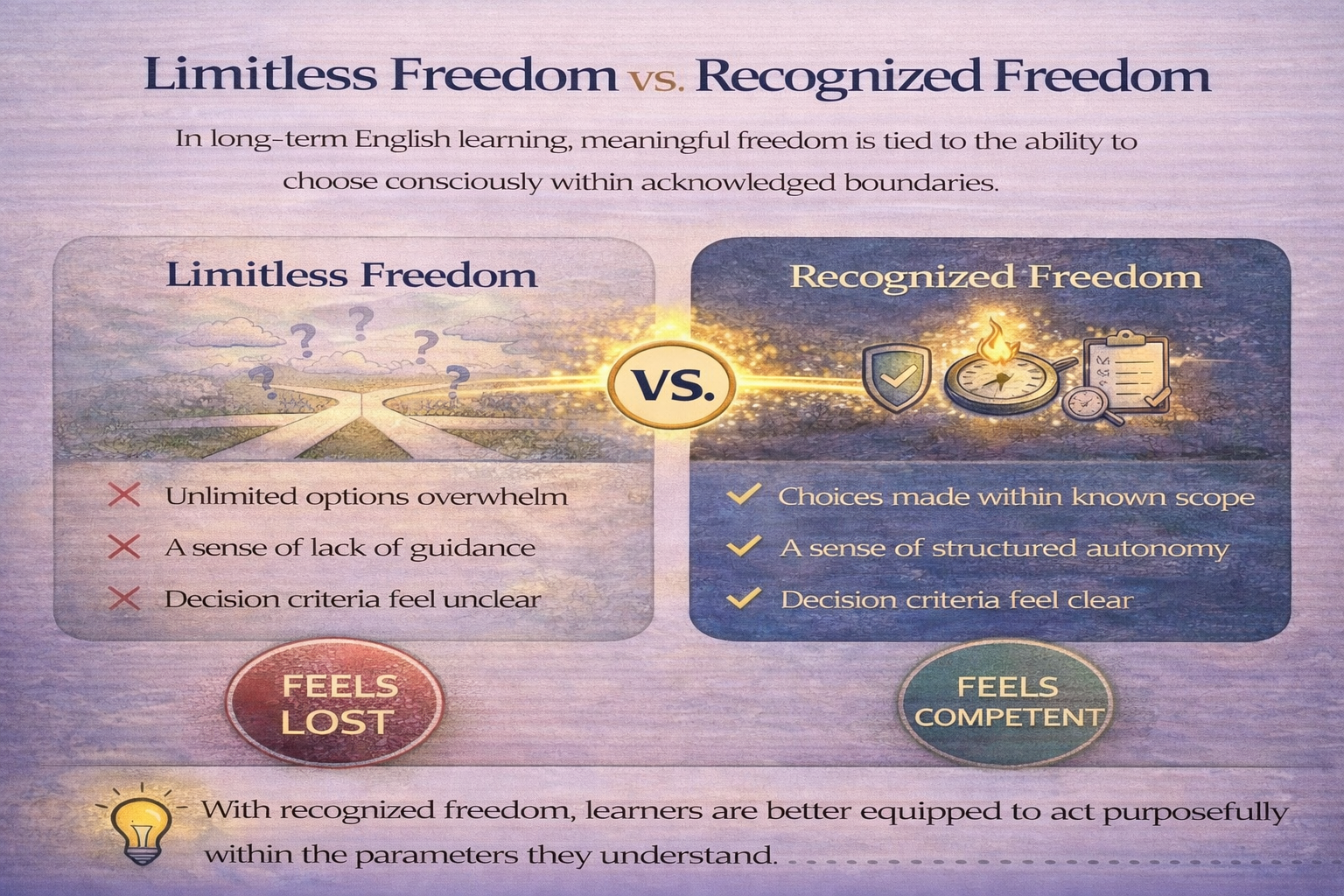 TEFL 영어교수법 장기 학습에서 자유란 무엇을 의미하는가